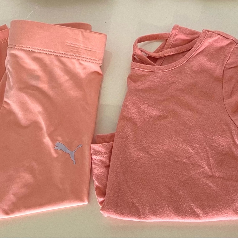 Puma Kids Matching Set in Peach